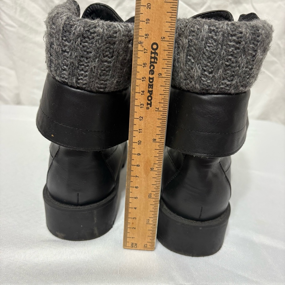 MIA Nicolas black combat boots with a knit cuff. - Picture 4 of 10